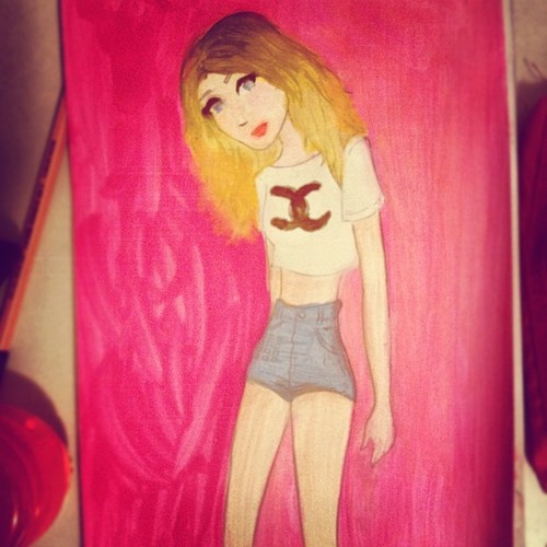 Cartoon: chanel (medium) by naths tagged fashion,chanel,girl,blonde,pink