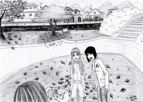 Cartoon: Girls at the park (medium) by naths tagged girls,park,photo