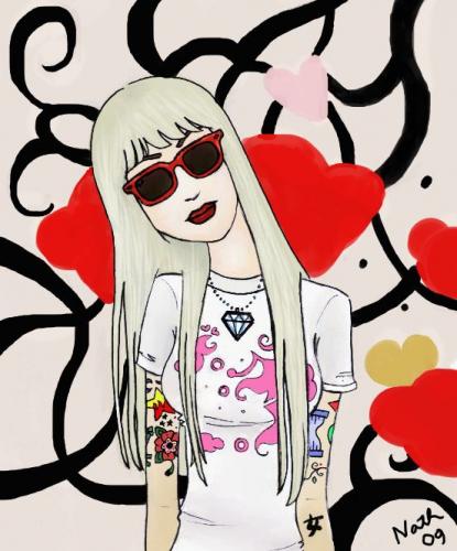 Cartoon: Sykes girlfriend (medium) by naths tagged blond,tattoo,girl,oliver,sykes