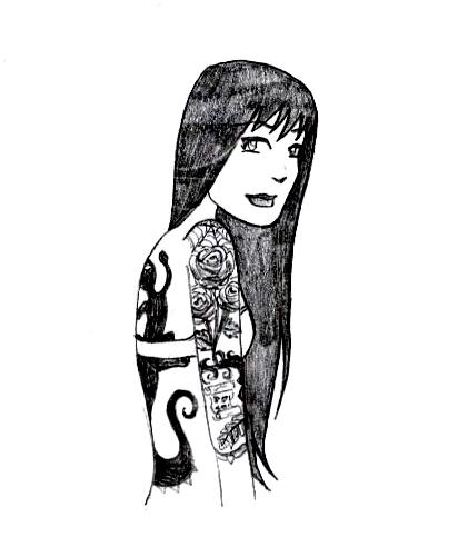 Cartoon: Tattoo girl (medium)
