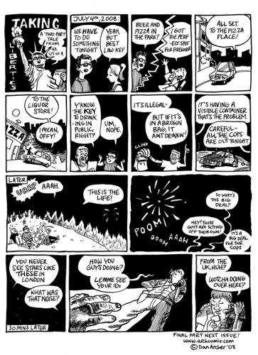 Cartoon: Taking Liberties (medium) by archcomix tagged comics,politics,police,usa,fireworks,july,4th