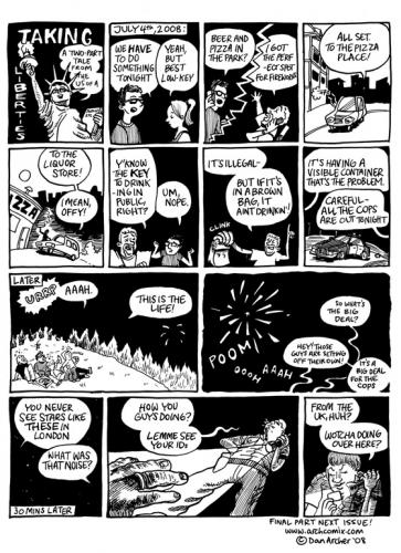 Cartoon: Taking Liberties (medium) by archcomix tagged comics,politics,police,usa,fireworks,july,4th