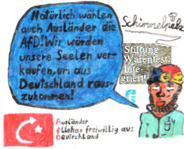 Cartoon: AfD - Phantasieausländer (medium) by Schimmelpelz-pilz tagged rassismus,afd,nazi,wutbürger