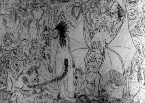 Cartoon: Demon Crowd - Dämonenheer (medium) by Schimmelpelz-pilz tagged demon,devil,demons,devils,teufel,creature,creatures,kreatur,kreaturen,abomination,abominations,monster,hell,shadow,world,shadows,schatten,schattenwelt,unterweld,underworld,horror,creepy,gruselig,schauer,armee,army,crowd,monsters,fantasy,phantasie,wings