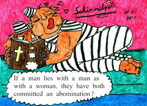 Cartoon: Found God In Jail 02 (medium) by Schimmelpelz-pilz tagged god,bible,leviticus,jail,prison,crime,death,sin,sins,religion,old,testament