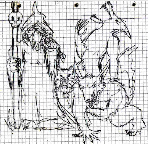 Cartoon: Worthless sketches (medium) by Schimmelpelz-pilz tagged sketches,skizzen,wertlose,worthless,bedeutungslos,mutants,mutant,mutanten,werewolf,werewolves,wolfman,wolfmen,pack,druid,shaman,druide,schamane,werwolf,wolfsmensch,wolfsmenschen,stabb,rod,staff,skull,totenkopf,wild,teufel,devil,devils,demon,demons,monster,monsters,creature,creatures,kreaturen,kreatur,wolf,animal,tier,tiere,animals,beast,beasts,biest,bestien,man,mann,human,beard,hat,hut,shark,hai,bird,vogl,wing,wings