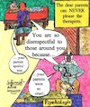 Cartoon: Guilty Parents -Schuldige Eltern (small) by Schimmelpelz-pilz tagged psychologic,psychology,therapist,psychiatrist,therapy,child,rearing,parenting,parents,spoiling,spoiled,spoil,abuse,dog,pig,cockatoo,cat,couch,stool,furry,anthro,kakadu,kindererziehung,psychologie,psychologik,psychiater,therapie,therapeut,eltern,hund