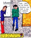 Cartoon: Health Insurance Meanness (small) by Schimmelpelz-pilz tagged meanness,miserly,prosthesis,wooden,leg,pirate,piracy,health,insurance,money