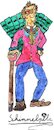 Cartoon: Paradigm Human (small) by Schimmelpelz-pilz tagged fashion,monkey,history,social,vanity,money,cash,dollar,snob,model,human,peacock,wealth,clothing,prestige,style,trend