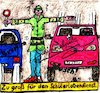 Cartoon: Zu groß für die Verkehrswacht (small) by Schimmelpelz-pilz tagged auto,autos,schülerlotse,schüler,kinder,kind,verkehr,verkehrswacht,groß,größe,schild,raserei,rasen,straße,strasse