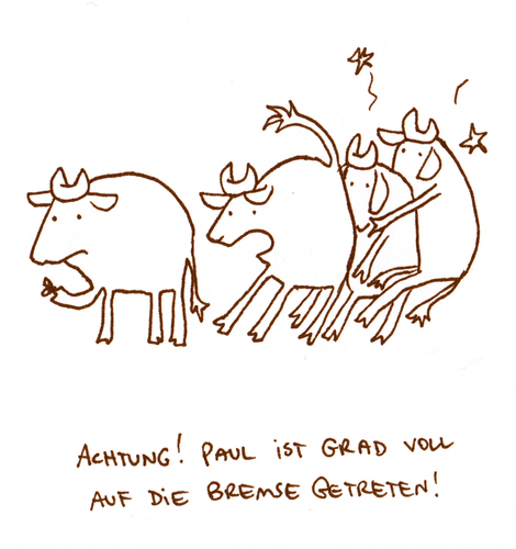 Cartoon: Bremsetreten (medium) by puvo tagged bremse,kuh,rind,brake,bremsen,anhalten,stopp,wortspiel,huf,horse,fly,bracket