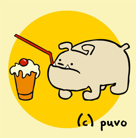 Cartoon: Domestizierung II (medium) by puvo tagged domestizierung,bull,dog,bulldogge,milchshake,milkshake,hund