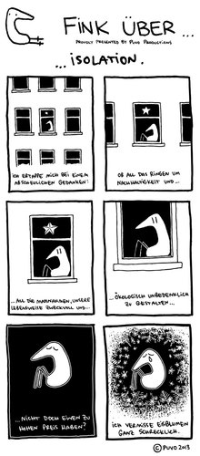 Cartoon: Fink über Isolation. (medium) by puvo tagged fink,isolation,isolierung,wärmedämmung,frost,pattern,wärme,winter,heat,window,fenster,eisblume,eis,eiskristall,ice,insulation,termal