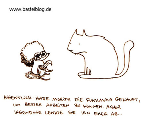 Cartoon: Funkmaus (medium) by puvo tagged maus,büro,office,computer,funkmaus,katze,technik,mouse,cat