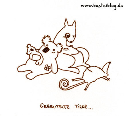 Cartoon: Gebeutelte Tiere. (medium) by puvo tagged beutel,tier,koala,känguruh,opossum,beuteltier