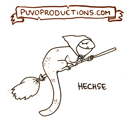 Cartoon: Hechse (medium) by puvo tagged hexe,echse,wortpiel