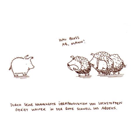 Cartoon: Lockstoffe (medium) by puvo tagged wildschwein,lockstoff,pheromone,pheromon,schwein,locken,geruch,pig,attractand,wild,boar,keiler,horde,rotte