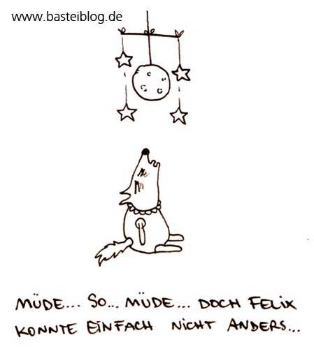 Cartoon: Mond-Mobile (medium) by puvo tagged moon,mond,wolf,kind,child,schlafen,sleep,nacht,night,mobile