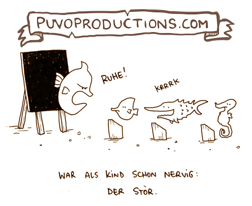 Cartoon: Störkind. (medium) by puvo tagged kind,stör,schule,stören,fisch,wortspiel,klasse,unterricht