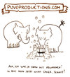 Cartoon: Abwaschen. (small) by puvo tagged abwaschen,wash,dishes,elephant,elefant,ehe,marriage,streit,hausarbeit,work,home,argument,couple,paar