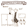 Cartoon: Besetzt. (small) by puvo tagged toilette,besetzt,giraffe,kabine,klo