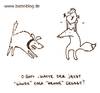 Cartoon: Henne hoch. (small) by puvo tagged henne,hen,hände,hands,fox,fuchs,hund,dog
