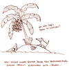 Cartoon: Inselwitz. (small) by puvo tagged insel,island,witz,joke,banana,banane,banenenschale,peel,palme,palm,tree,katze,cat,hund,dog,schiffbruch,wreck,wrack,ship,meer,sea,ocean,ozean,genre,witzgenre,classical,klassiker,klassisch