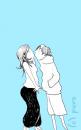 Cartoon: Kuss. (small) by puvo tagged kuss,kiss,junge,boy,mädchen,girl,liebe,love