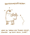Cartoon: Rausschmeißfliegen. (small) by puvo tagged fliege,kuh,fly,cow,bulle,ochse,schmeißfliege