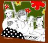 Cartoon: The California Honeydrops. (small) by puvo tagged california,honeydrops,band,blues,soul,tub,brummtopf