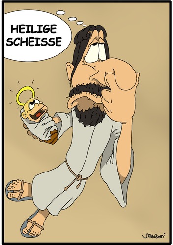 Cartoon: Heilige Scheisse (medium) by Spanossi tagged jesus,heiligescheisse,holyshit,religion
