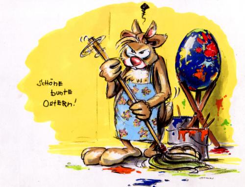 Cartoon: schöne bunte ostern (medium) by lowart tagged aufwischen