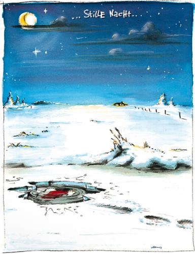 Cartoon: stille nacht 3 (medium) by lowart tagged stille,nacht