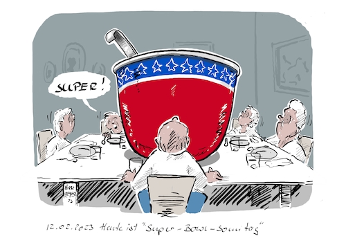 Cartoon: 12.02.2023 (medium) by Jori Niggemeyer tagged superbowl,football,americanfootball