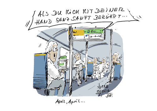Cartoon: Aprilscherz.. (medium) by Jori Niggemeyer tagged april,straßenbahn,tram,aprilscherz,aprilapril,jori,joricartoon,niggemeyer,joriniggemeyer,april,straßenbahn,tram,aprilscherz,aprillaprill,jori,joricartoon,niggemeyer,joriniggemeyer