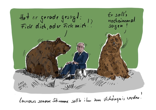 Cartoon: Bin freudig erregt... (medium) by Jori Niggemeyer tagged lawrow,bären,stimme,fick,kiew,krim,ukraine,ukrainewar,kriegstreiber,krieg,kriegsverbrecher,moskau,armee,russland,nowar,humor,joricartoon,niggemeyer,cartooon,cartoonart,illustration,illustrator,karikatur,satire,cartoondrawing,witzigebilder,cartoon,lawrow,bären,stimme,fick,kiew,krim,ukraine,ukrainewar,kriegstreiber,krieg,kriegsverbrecher,moskau,armee,russland,nowar,humor,joricartoon,niggemeyer,cartooon,cartoonart,illustration,illustrator,karikatur,satire,cartoondrawing,witzigebilder