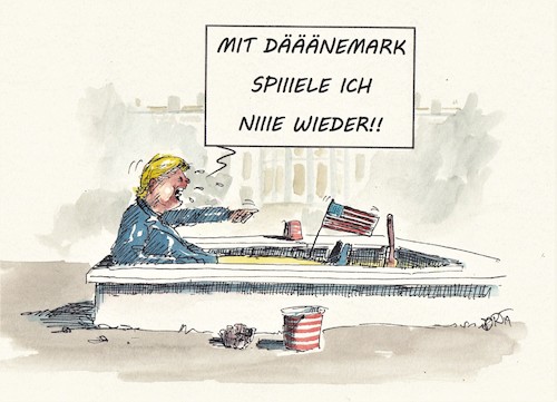 Cartoon: Da bleibt mir ... (medium) by Jori Niggemeyer tagged trump,grönland,dänemark,landkauf,größenwahn,nochohnemilitär,weltherrschaftderidioten,sandkastenspiele,esistwahnsinn,joricartoon,politschercartoon,politik