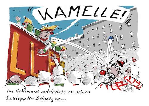 Cartoon: Die närrische Zeit ... (medium) by Jori Niggemeyer tagged karneval,festumzug,fastnacht,fasching,differenzen,konflikte,befindlichkeiten,humor,kamelle,karnevalumzug,kamellen,männer,schwager,familienbande,clown,karneval,festumzug,fastnacht,fasching,differenzen,konflikte,befindlichkeiten,humor,kamelle,karnevalumzug,kamellen,männer,schwager,familienbande,clown