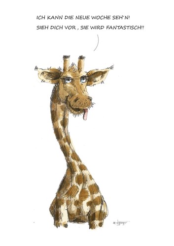 Cartoon: Die neue Woche... (medium) by Jori Niggemeyer tagged motivation,giraffe,tier,woche,miggemeyer,joricartoon,cartoon,karikatur