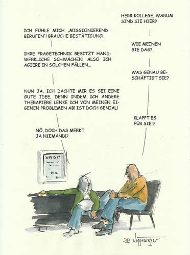 Cartoon: Einsichten... (medium) by Jori Niggemeyer tagged joricartoon,niggemeyer,cartoon,studium,diplom,beruf,sprüche,heilung,frust,innterpretation,erfahrung,zeit,mann,mensch,fremdbild,selbstbild,manipulation,beeinflussung,reflektion,psychologie,psychologe,selbstwahrnehmung