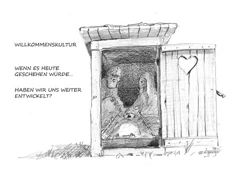 Cartoon: Es geschah im Dezember 2015 (medium) by Jori Niggemeyer tagged flüchtlinge,weihnachten,joricartoon,niggemeyer