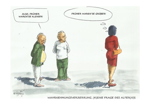 Cartoon: Früher (medium) by Jori Niggemeyer tagged cartoon,joricartoon,niggemeyer,erinnerungen,kleiner,klein,größer,groß,karikatur,wachsen,schrumpfen,jugend,alter