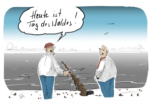 Cartoon: Heute ist Tag des Waldes (medium) by Jori Niggemeyer tagged tagdeswaldes,buhne,wald,baum,bäume,ostsee,ostseeküste,klima,klimawandel,holz,poller,satire,humor,joricartoon,joriniggemeyer,niggemeyer,joachimrniggemeyer,karikatur,cartoonart,illustration,illustrator,witzigebilder,lachen,witzig,cartoondrawing,cartoon,tagdeswaldes,buhne,wald,baum,bäume,ostsee,ostseeküste,klima,klimawandel,holz,poller,satire,humor,joricartoon,joriniggemeyer,niggemeyer,joachimrniggemeyer,karikatur,cartoonart,illustration,illustrator,witzigebilder,lachen,witzig,cartoondrawing,cartoon