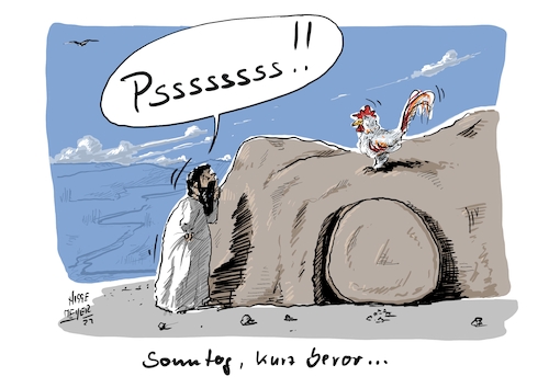 Cartoon: Ostersonntag XXI... (medium) by Jori Niggemeyer tagged ostersonntag,auferstehung,wecker,hahn,petrus,grab,religion,katholizismus,christentum,religionsstifter,ostern,humor,joricartoon,niggemeyer,cartooon,cartoonart,illustration,illustrator,karikatur,satire,cartoondrawing,cartoon,ostersonntag,auferstehung,wecker,hahn,petrus,grab,religion,katholizismus,christentum,religionsstifter,ostern,humor,joricartoon,niggemeyer,cartooon,cartoonart,illustration,illustrator