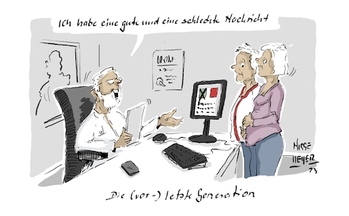 Cartoon: Schicksalstage ... (medium) by Jori Niggemeyer tagged letztegeneration,schwanger,schwangerschaft,vorletztegeneration,kleber,klimakleber,frauenarzt,mann,frau,kind,letztegeneration,schwanger,schwangerschaft,vorletztegeneration,kleber,klimakleber,frauenarzt,sex,mann,frau,kind