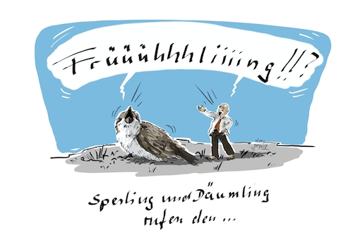 Cartoon: Sperling und Däumling ... (medium) by Jori Niggemeyer tagged sperling,spatz,däumling,frühling,insekten,winter,sehnsucht,sonne,wärme,natur,blüten,blumen,pflanzen,leben,sperling,spatz,däumling,frühling,insekten,winter,sehnsucht,sonne,wärme,natur,blüten,blumen,pflanzen,leben