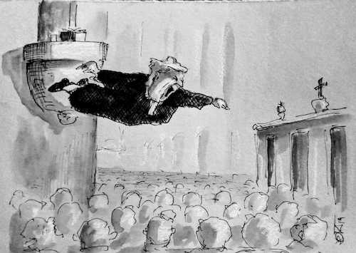 Cartoon: Stage diving (medium) by Jori Niggemeyer tagged vergangenheit,pfarrer,stagediving,predigt,bühne,erneuerung,kirche,rockkonzert,priester,joricartoon,vergangenheit,pfarrer,stagediving,predigt,bühne,erneuerung,kirche,rockkonzert,priester,joricartoon