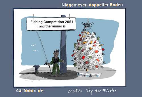 Cartoon: Tag der Fische 22.08.21 (medium) by Jori Niggemeyer tagged fische,ozeane,meere,umweltverschmutzung,umweltschutz,fridaysforfuture,fischerei