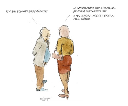 Cartoon: Viagra kostet extra... (medium) by Jori Niggemeyer tagged opa,prostituierte,lust