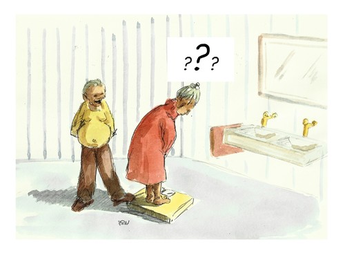 Cartoon: Was sich liebt... (medium) by Jori Niggemeyer tagged cartoon,joricartoon,niggemeyer,beziehung,alltag,karikatur,liebe,neckerei,bad,opa,oma